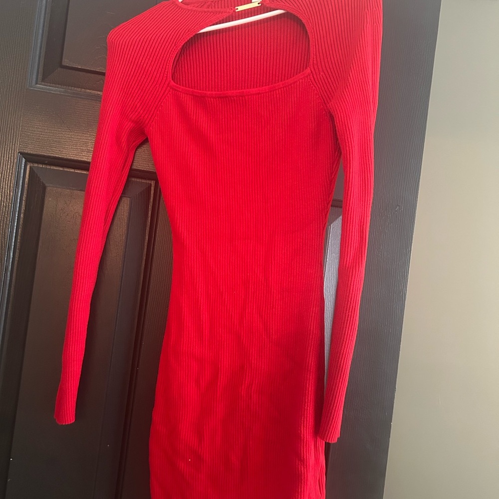 Abercrombie sweater dress with cut out and gold hardware
